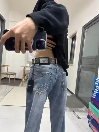 High-End Trendy Brand Eagle Jeans Men's Trendy Versatile Slim Stretch Casual Straight-Leg Pants