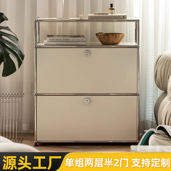 Usm Vintage Stainless Steel Tv Storage Module Combination Cabinet Bedside Table Storage Module Combination Chest of Drawers Custom-Made