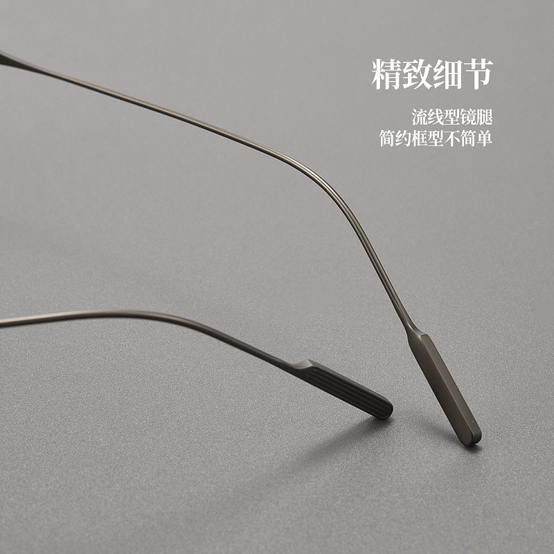 80809Ts Japanese-Style Handmade High-Quality Pure Titanium Eyeglass Frames Business Retro Versatile Eyeglass Frames Danyang Eyewear Wholesale