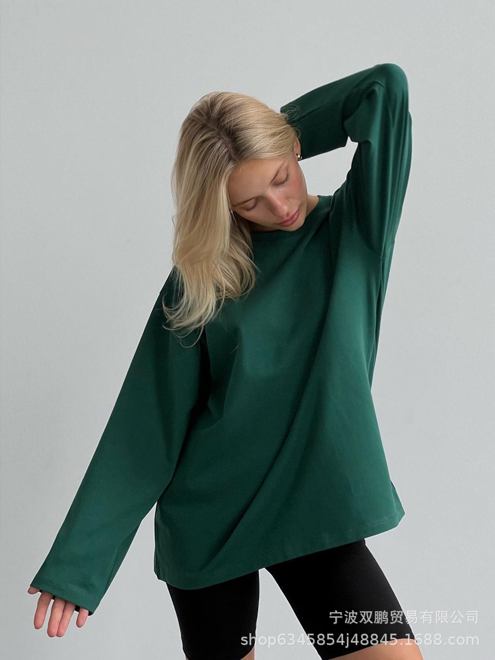 Womens Loose Fit Long Sleeve T Shirt 100 Cotton Distressed Design Casual Style Perfect for Spring and Autumn