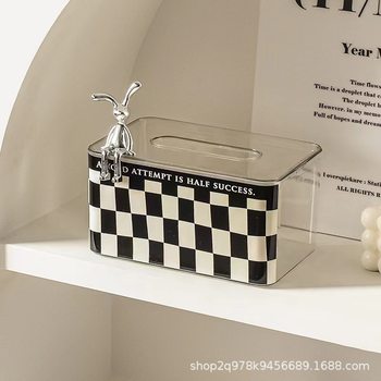 Nordic creative rabbit crafts with screw cup lid handle accessories household tissue box jewelry storage box ornaments