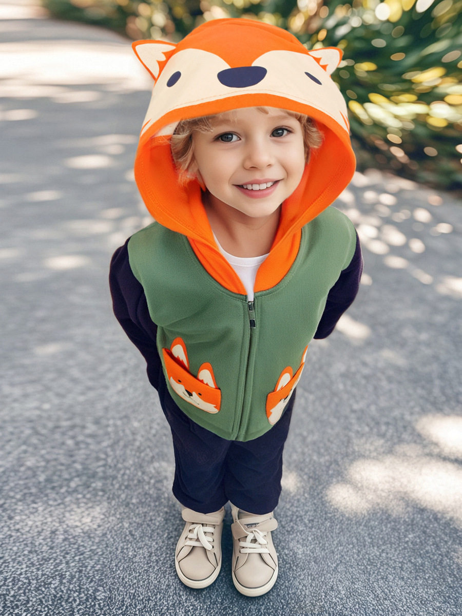 Boys' Jacket, Autumn Cartoon Hooded Kids' Hoodie, Cute Baby Top