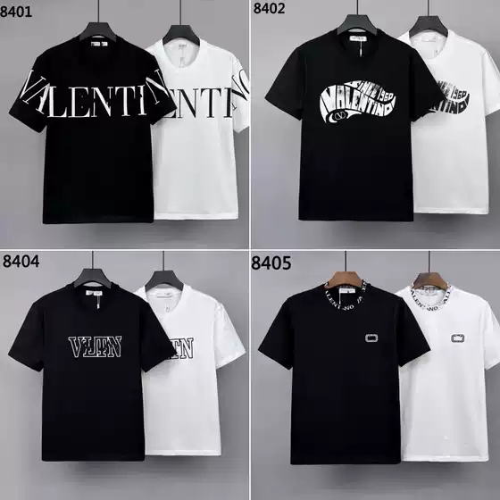 Warren's Broad Edition Letter Printed Short-sleeved T-shirt 240g Cotton Crewneck T Men's Short-sleeved Top Cross-border Half-sleeved T