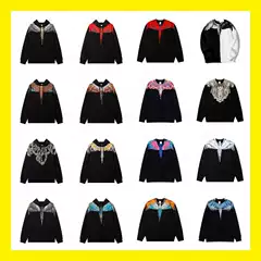 Cross-Border Wholesale Mb Colorful Feather Phantom Wings Sweatshirt Marcelo Trendy Brand Lightning Snake Year Couple Outfit Hoodie