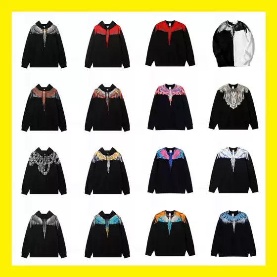 Cross-Border Wholesale Mb Colorful Feather Phantom Wings Sweatshirt Marcelo Trendy Brand Lightning Snake Year Couple Outfit Hoodie