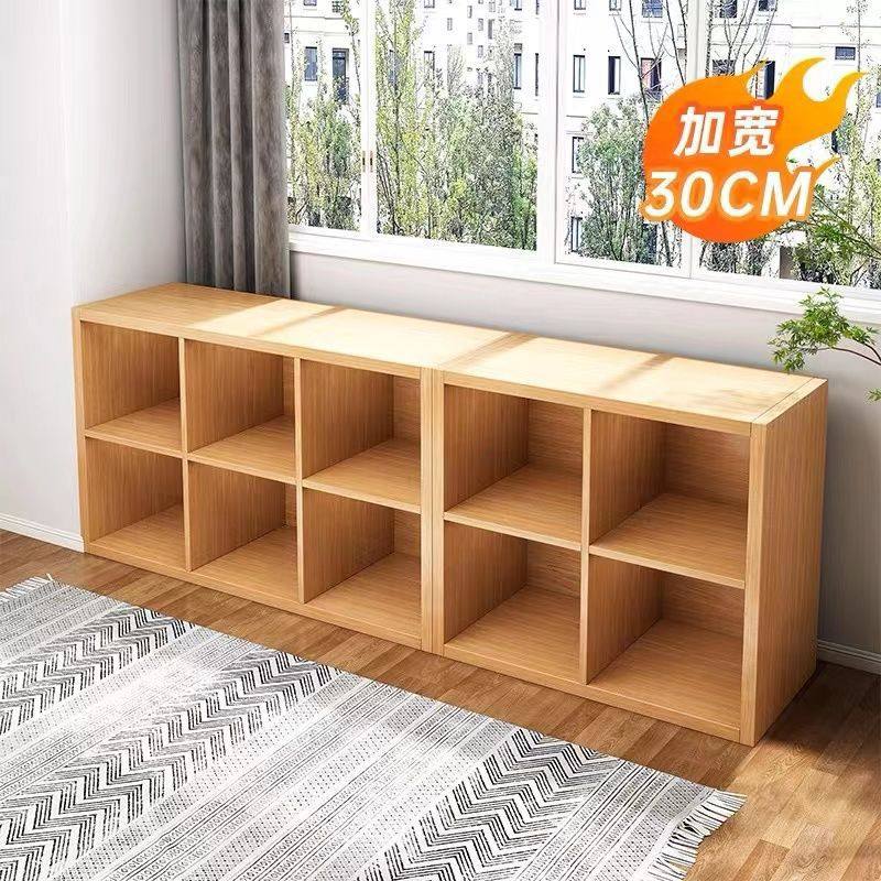 Low Bookcase Floor-Standing Bookshelf Home Living Room Storage Rack Small Storage Cabinet Storage Cabinet Multi-Layer Student Grid Cabinet