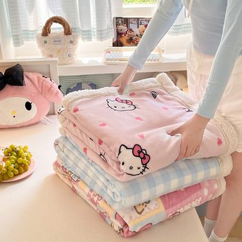 Sanrio Thickened Lamb Velvet Blanket Milk Velvet Multifunctional Kindergarten Nap Blanket Four Seasons Blanket Blanket Wholesale