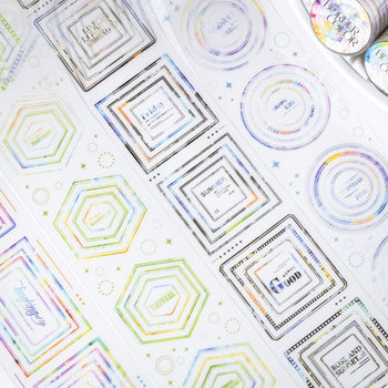 Border Color Without White Ink Pet Die-Cut Tape High-Value Colorful Border Cut Out Handbook Decorative Stickers