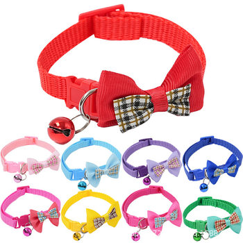 Pet Bell Collar Cat Collar Dog Bell Collar Multicolor Bow Collar Bell Collar Adjustable