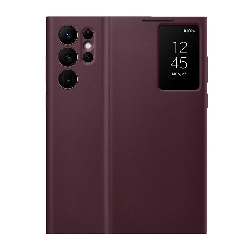 For Samsung Galaxy S24 Ultra Smart Window Protective Case Flip-free Answer S23 Leather Case S22