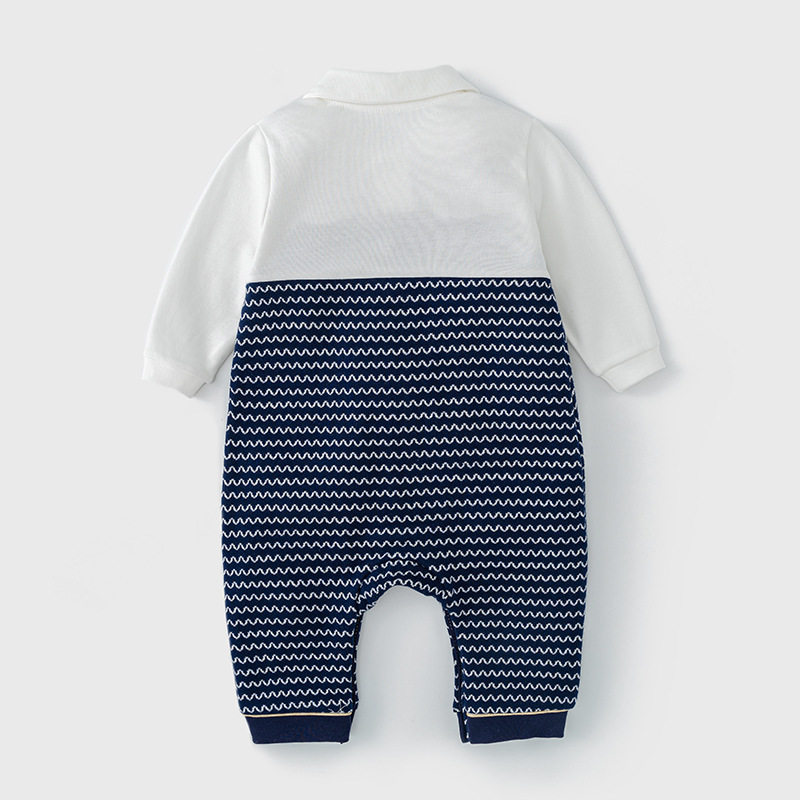 Baby Jumpsuit, Baby Boy Clothes, Spring Dress, Short-Sleeved Newborn Cotton Robe, Gentleman's Long-Sleeved Romper
