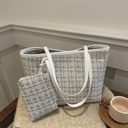 Popular Woolen Bag Women's Bag 2025 New Canvas High-end Sense Niche Crossbody Bag Fashion Handbag Bucket Bag