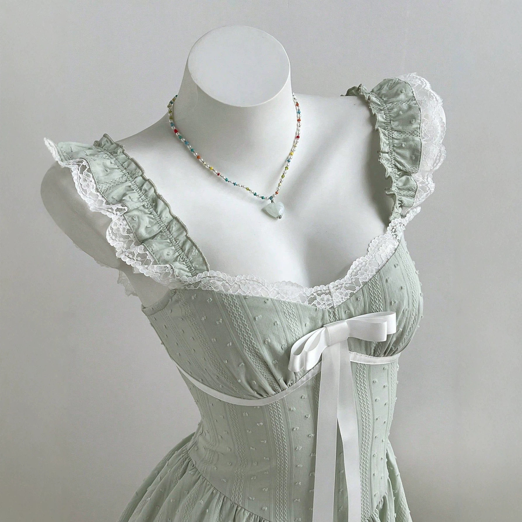 Lace Trim Bow Tie Mini Dress Womens Sleeveless Elegant Design Perfect for Parties Ready to Ship Low MOQ