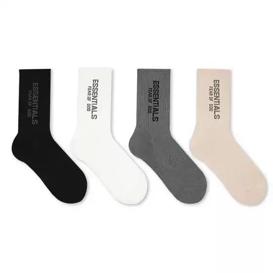FEAR OF GOD Duplex ESSENTIALS Letter Long Socks High Street FOG Sport Cotton Socks for Men and Women