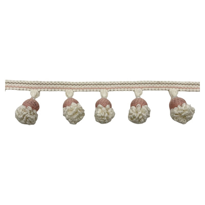 Curtain Lace Accessories with Tassels on the Side, Trendy Pine Cone Ball Decoration, Black Valance Splicing Edge Tassels, No Sewing Required