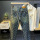 Американские джинсы high street jeans, мужские повседневные свободные прямые широкие брюки европейского и американского модного бренда, жаккардовые брюки с полным принтом mini 1
