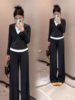 Fashion Casual Women's Suit Autumn 2025 New Fake Two-Piece Slimming Age-Reducing Hooded Sweatshirt Long Pants Two-Piece Set
