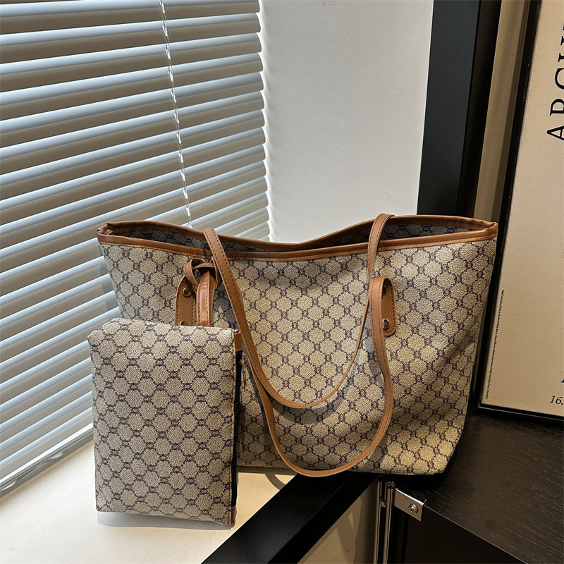 包包2025新款大容量女士单肩包休闲简约子母包时尚经典收纳托特包