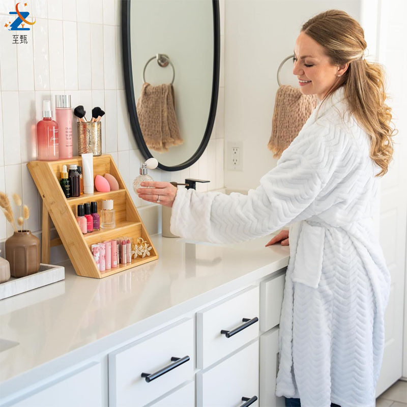 Cross-Border Kitchen Countertop Storage Rack Solid Wood Spice Rack Multi-Layer Storage Rack Three-Layer Seasoning Bottle Storage Rack Factory