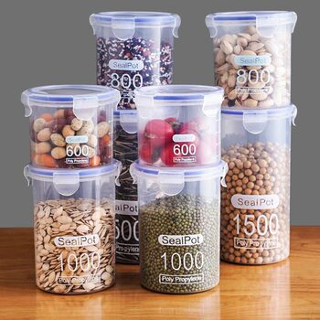 Large Sealed Transparent Plastic Storage Jar for Milk Powder, Food, Kitchen Grains, and Storage
