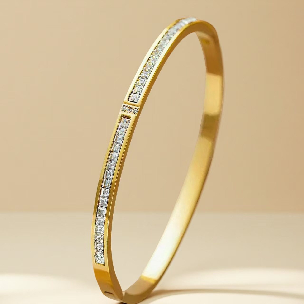 钛钢手镯女生高级感小众满天星不掉色镶钻精致排钻ins风满钻手环