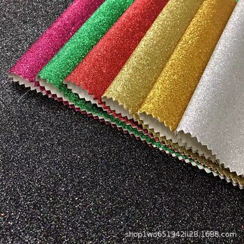 Glitter Non-Woven Fabric, Glitter Leather, Gold Waterproof Fabric, Colorful Double-Sided Leather Textile Fabric with Adhesive Backing