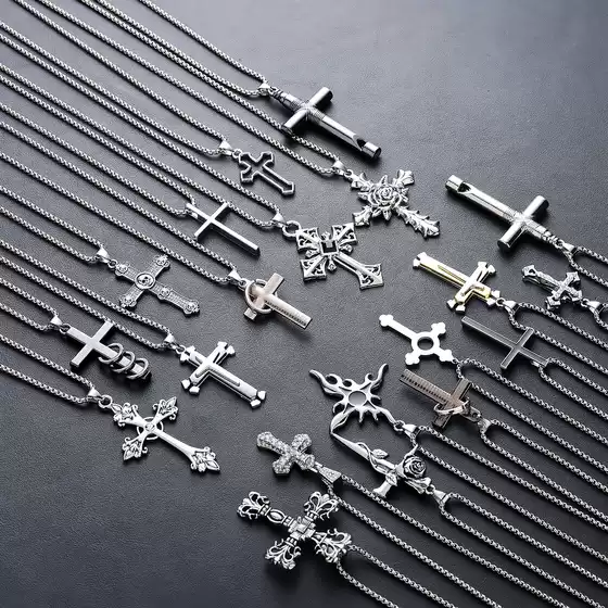 Cross Necklace Men's Titanium Steel Color-free High-end All-match Personality Design Summer Accessories Women's Trendy Simple Jewelry