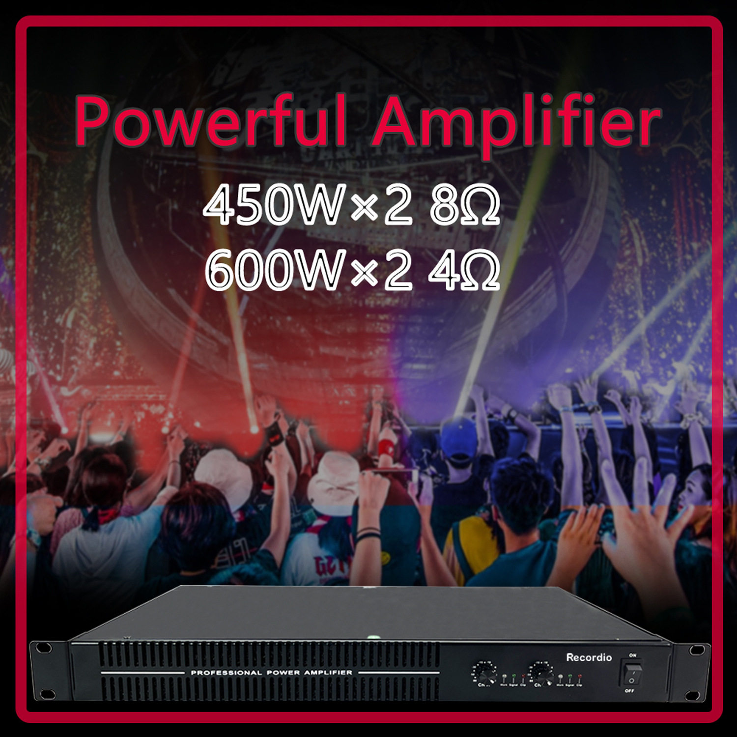 GAP-D1000 professional DJ digital amplifier two-channel 1U type high power amplifier stage KTV amplifier