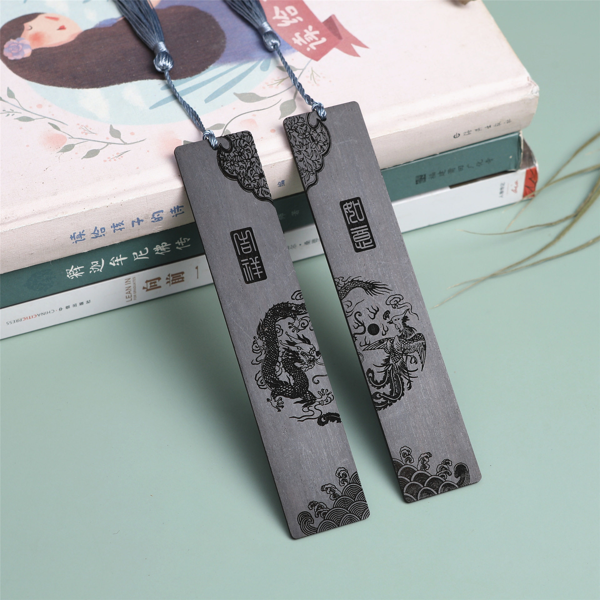 Rosewood bookmark ancient style wedding sign lucky Ruyi Longfeng Chengxiang company school cultural creative gift factory wholesale