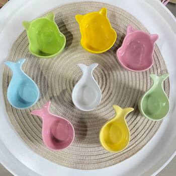 Household Ceramic Sauce Dish Candy Color Small Dish Creative Cute Ketchup Dish Dip Dish Western Food Seasoning Dish