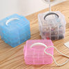 Storage Box Plastic Satchel Detachable Jewelry Storage Box Three-Layer Detachable Transparent Cosmetics Storage Box Wholesale