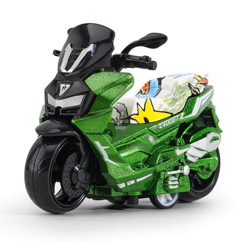 跨境代发儿童玩具男孩宝宝仿真合金摩托车摆件钥匙扣模型玩具车子
