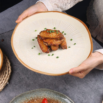 Chaozhou Simple Ceramic Plate Dish Plate Household Tableware Wedding Souvenir High-Value Dish Set Gift Wholesale