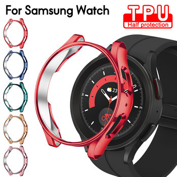 For Samsung Galaxy Watch 3/4/5Pro 42mm 46mm Protective Case Half Pack Electroplated TPU Case
