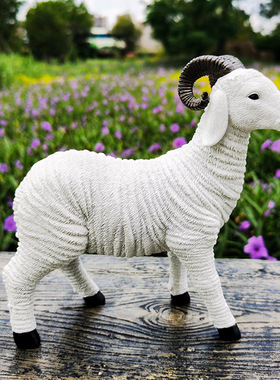 中东羊摆件小羊山羊绵羊树脂摆件仿真羊摆件园艺庭院装饰品摆件