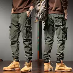 Spring and Autumn Cross-border American Tooling Pants Men's Straight Functional Outdoor Tactical Casual Pants Men's Leg-length Pants Men's