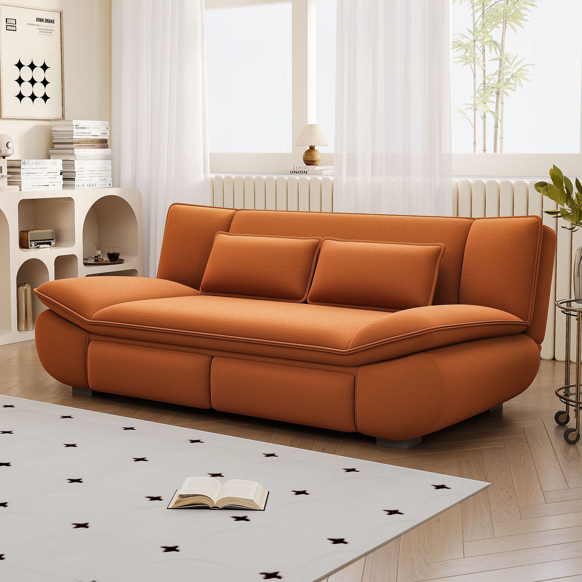 帆船沙发床牛奶绒多功能可折叠可储物两用小户型客厅网红意式沙发