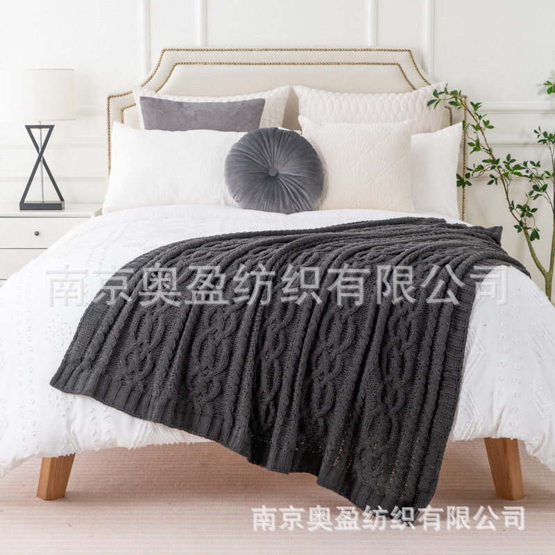 Nordic Light Luxury Chenille Sofa Blanket Throw Blanket Nap Blanket Thick Knit High Weight Blanket Cover Blanket