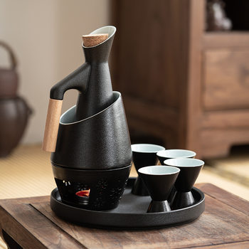 Qiuchen Wine Warmer Japanese-style Hot Wine Pot Set Household Warm Wine Pot Antique Wine Glass Wine Pot Rice Wine Liquor Boiling Wine Pot