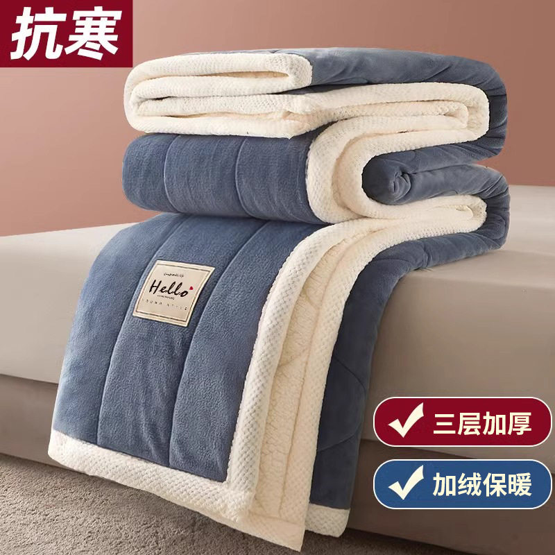 Autumn and Winter new milk velvet quilted blanket nap blanket sofa blanket office coral fleece autumn and winter blanket