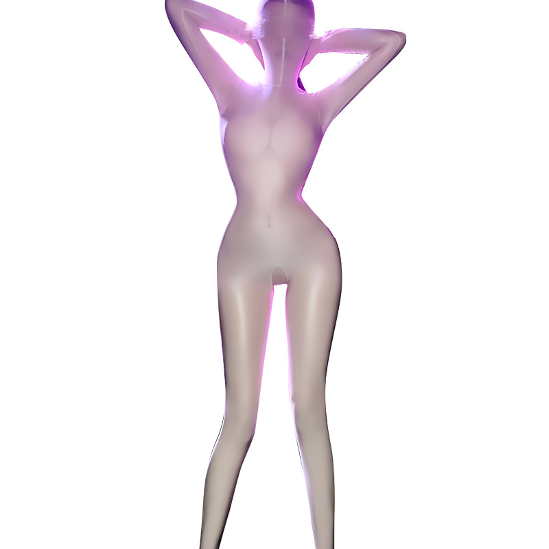 情趣内衣女性感油亮油光全包连体衣高弹长袖开档连身袜子睡衣4055