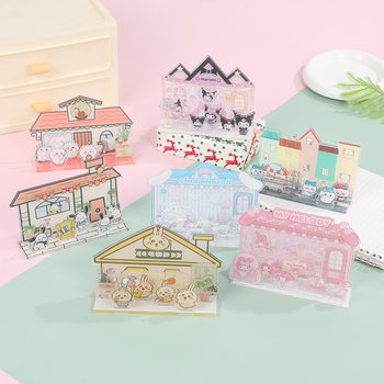New Sanrio three-dimensional cute desktop decoration three-dimensional desktop ornaments creative assembly 3D three-dimensional cabin wholesale
