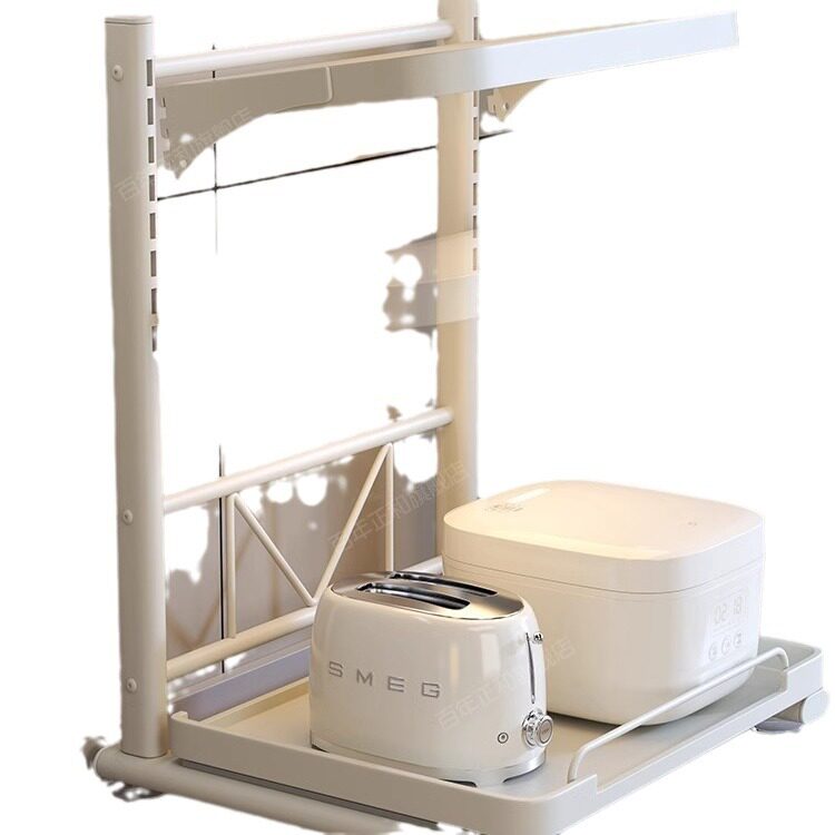 Pull-out Kitchen Rack Microwave Oven Bracket Countertop Multifunctional Electrical Pot Oven Storage Rack