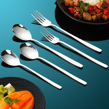 Thickened Long-Handled Korean 316 Stainless Steel Spoon Fork Stirring Eating Spoon 304 Spoon Ins Stainless Steel Spoon Fork