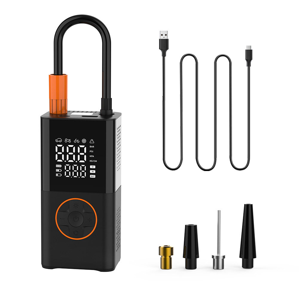 Portable mini self-propelled electric tire pump air pump handheld wireless charging digital display car air pump