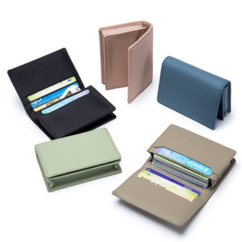 New multi-functional business card bag casual top layer cowhide card holder creative storage coin purse for men and women