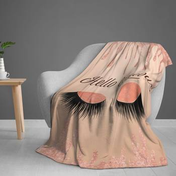 Amazon Flannel Digital Printing Comfortable Fashion Soft Warm Eyelashes Small Cover Blanket Air-conditioning Blanket Sofa Blanket