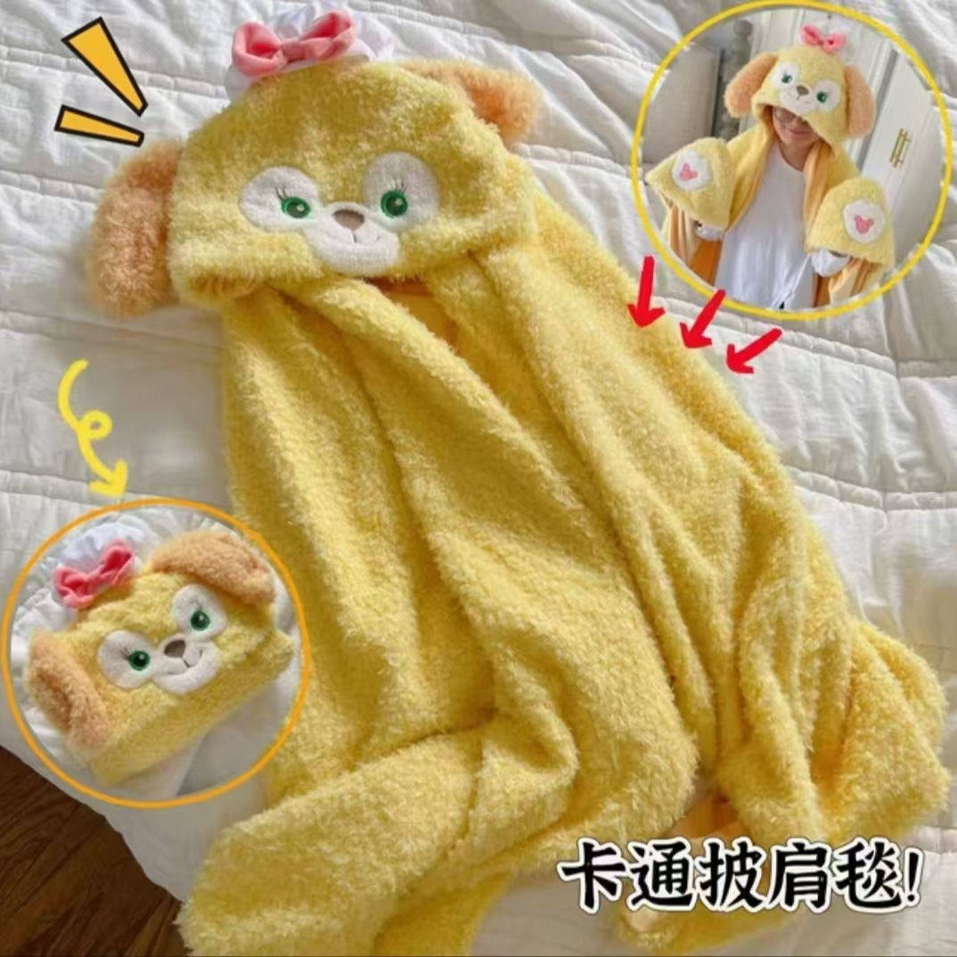 Cute and Soft Chef Dog Air Conditioning Blanket, Hooded Shawl Bath Towel, Plush Cloak, Nap Blanket, Can Be Stored