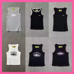 Cross-Border Export Wholesale Corteiz Alcatraz Basic Logo Letter Printed Round Neck Vest Versatile Sleeveless T-Shirt