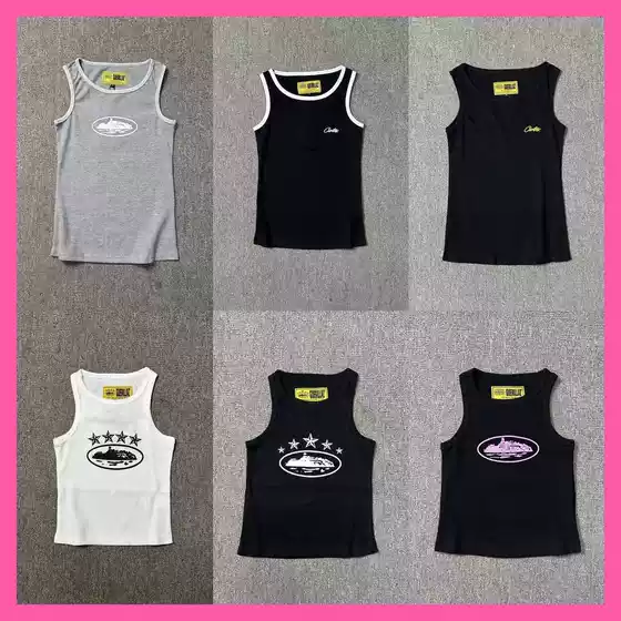 Cross-Border Export Wholesale Corteiz Alcatraz Basic Logo Letter Printed Round Neck Vest Versatile Sleeveless T-Shirt